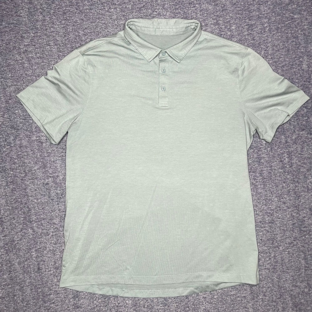 Lululemon Short Sleeve Polo Shirt Men's M Golf Athletic Light Green